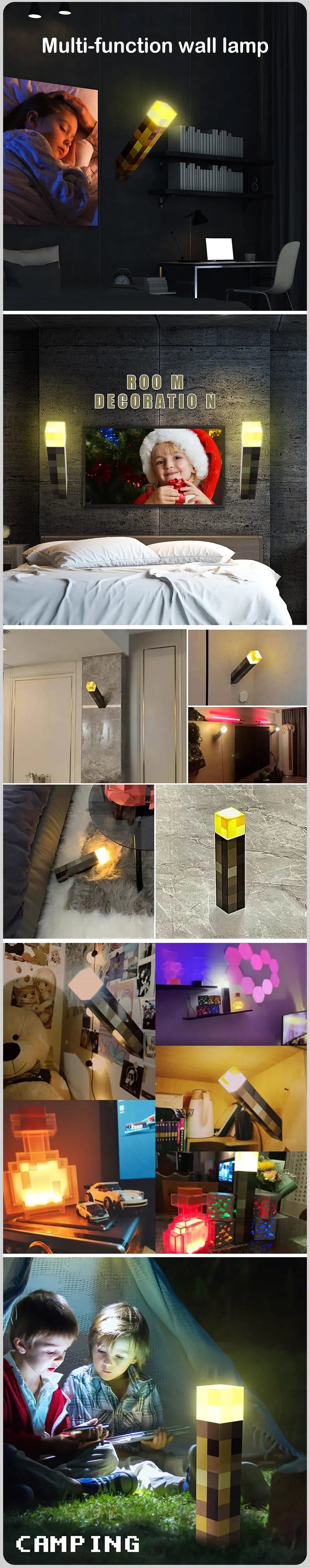 Luminária Noturna LED Recarregável USB – Luz Infantil e Decorativa para Natal, Sala e Quarto