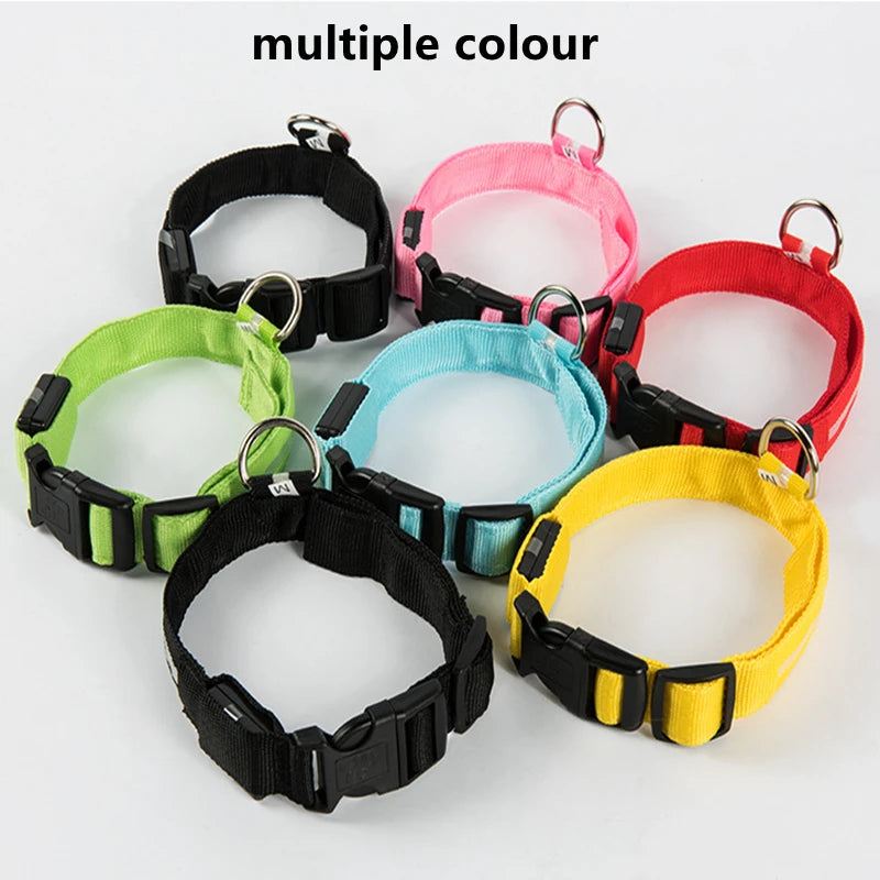 Coleira LED Recarregável para Cachorros e Gatos – 3 Modos Luminosa com USB, Destacável, Anti-Perda para Noite