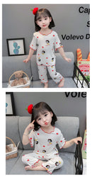 Conjunto de Pijama Infantil em Algodão – Regata e Shorts de Verão com Estampa de Desenho Animado (4 a 6 anos)