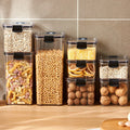 Caixa de Armazenamento de Alimentos Selada | Pote de Plástico com Tampa para Cereais, Doces e Grãos | Organizador de Cozinha e Geladeira
