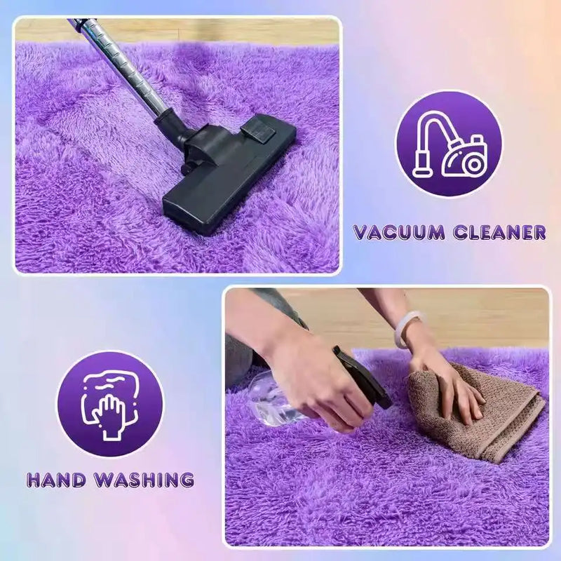Tapete Tie-Dye Macio VIKAMA para Sala, Quarto e Crianças | Pelúcia Antiderrapante e Lavável à Máquina