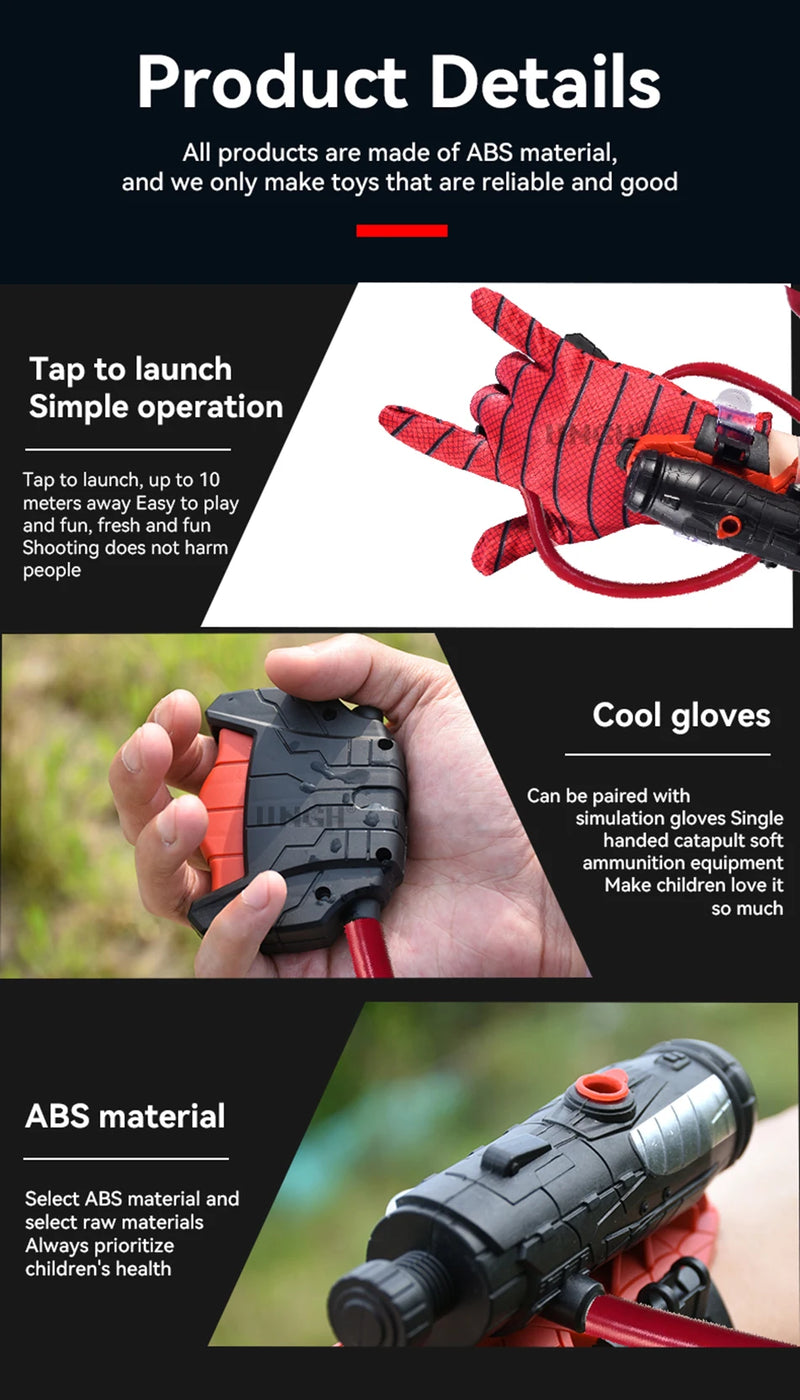 UNGH Spider Launcher – Pistola de Água de Pulso para Brincadeiras de Verão e Praia, com Luvas para Crianças
