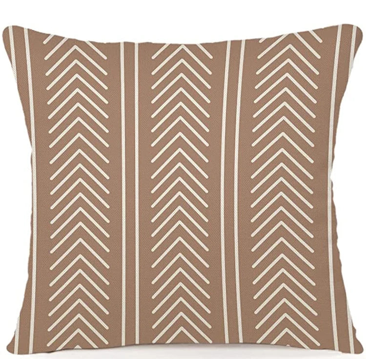 Capa de Almofada Geométrica de Linho | Decoração para Sofá, Cadeira, Cama, Jardim e Carro