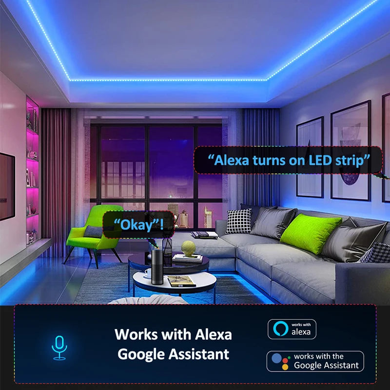 TUYA LED Strip Lights WS2812 RGBIC – Tira de LED Endereçável com Efeito Perseguidor, Wi-Fi, USB 5V, Smartlife Dreamcolor