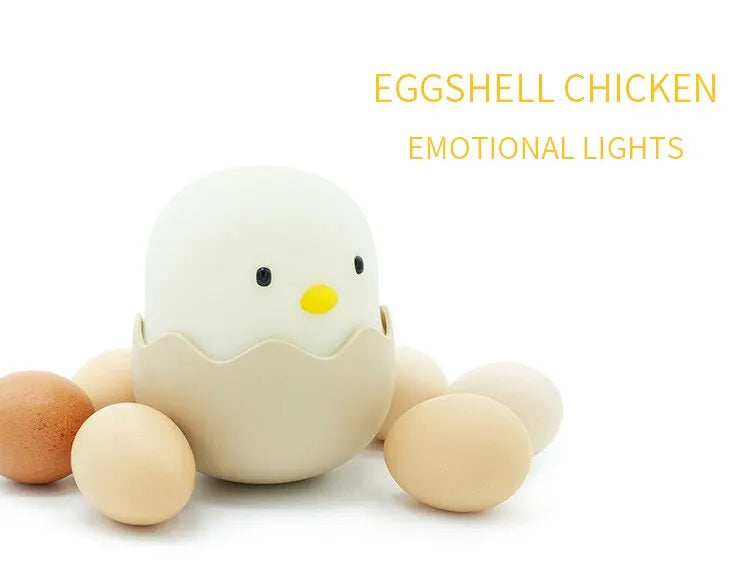 Luz Noturna Infantil em Silicone – Pato com Temporizador, Recarregável USB e Controle por Toque