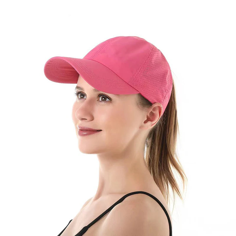 Boné de Beisebol Unissex de Verão – Viseira para Cabelo Cruzado, Respirável e Anti-UV, Casual e Esportivo