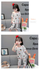 Conjunto de Pijama Infantil em Algodão – Regata e Shorts de Verão com Estampa de Desenho Animado (4 a 6 anos)