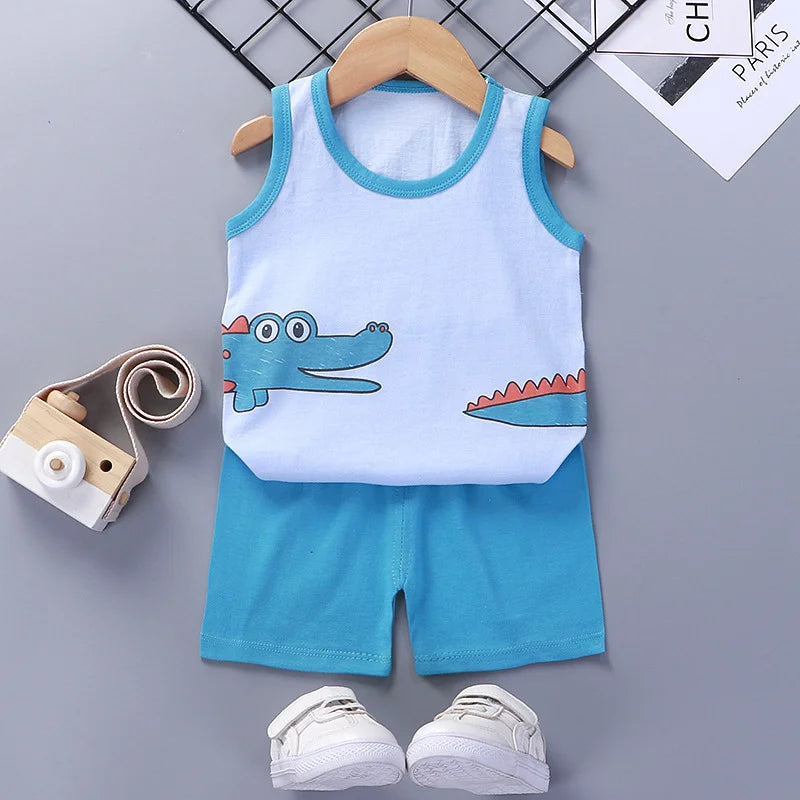Conjunto Infantil em Algodão – Camiseta Regata e Shorts para Meninos e Meninas | Moda Verão