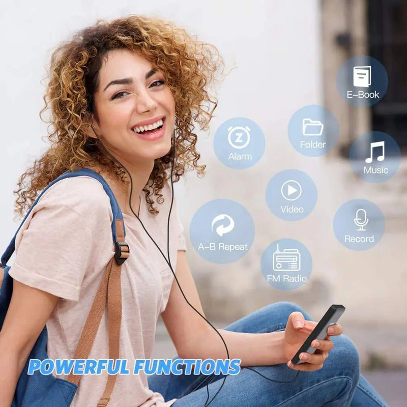 NVPONE – MP4/MP3 Player Bluetooth com Tela TFT LCD, Suporte a TF Card, Leitor de E-books e Gravador de Áudio