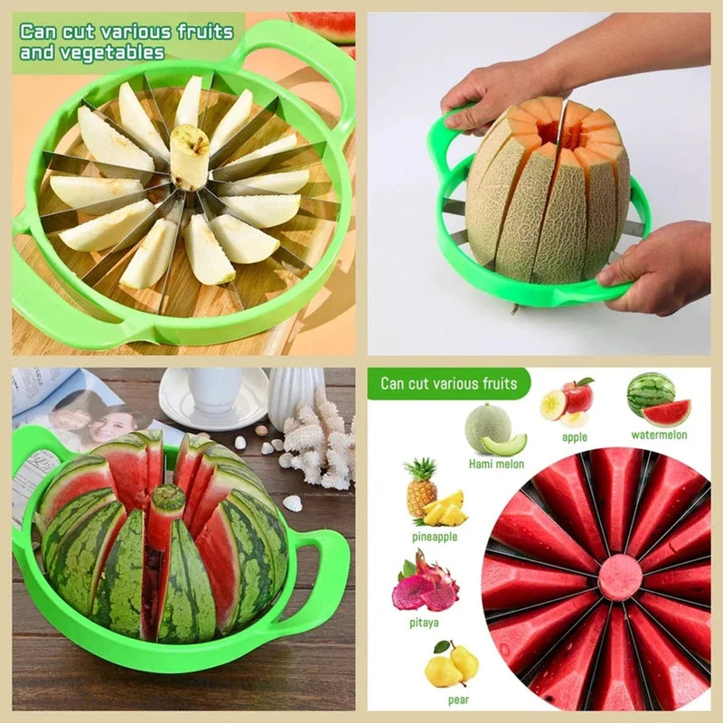 Cortador Manual de Melancia em Aço Inoxidável | Fatiador de Frutas Grande e Criativo com Design Ergonômico e Economia de Esforço