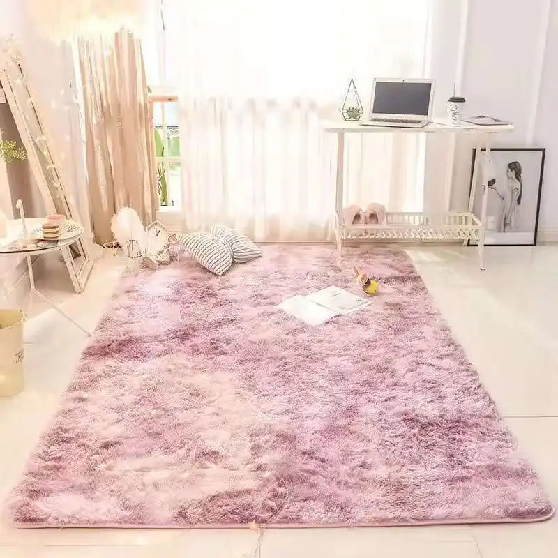 Tapete Tie-Dye Macio VIKAMA para Sala, Quarto e Crianças | Pelúcia Antiderrapante e Lavável à Máquina