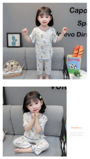 Conjunto de Pijama Infantil em Algodão – Regata e Shorts de Verão com Estampa de Desenho Animado (4 a 6 anos)