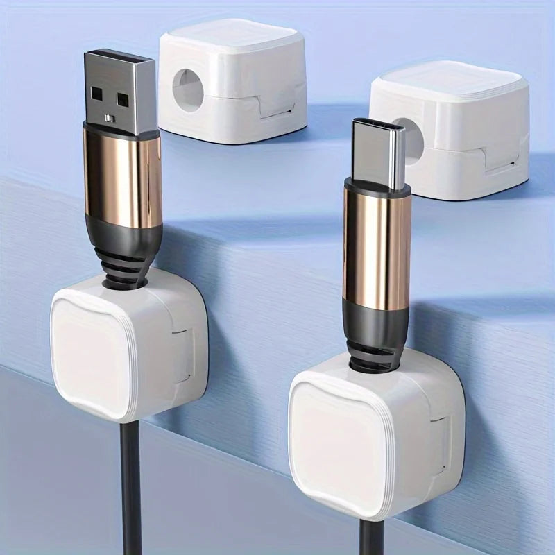 Organizador de Cabos Magnético para Mesa – Suporte Oculto para Cabos de Carregamento